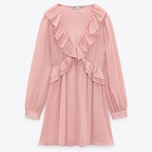 Zara V-Neck Dress with Raffles